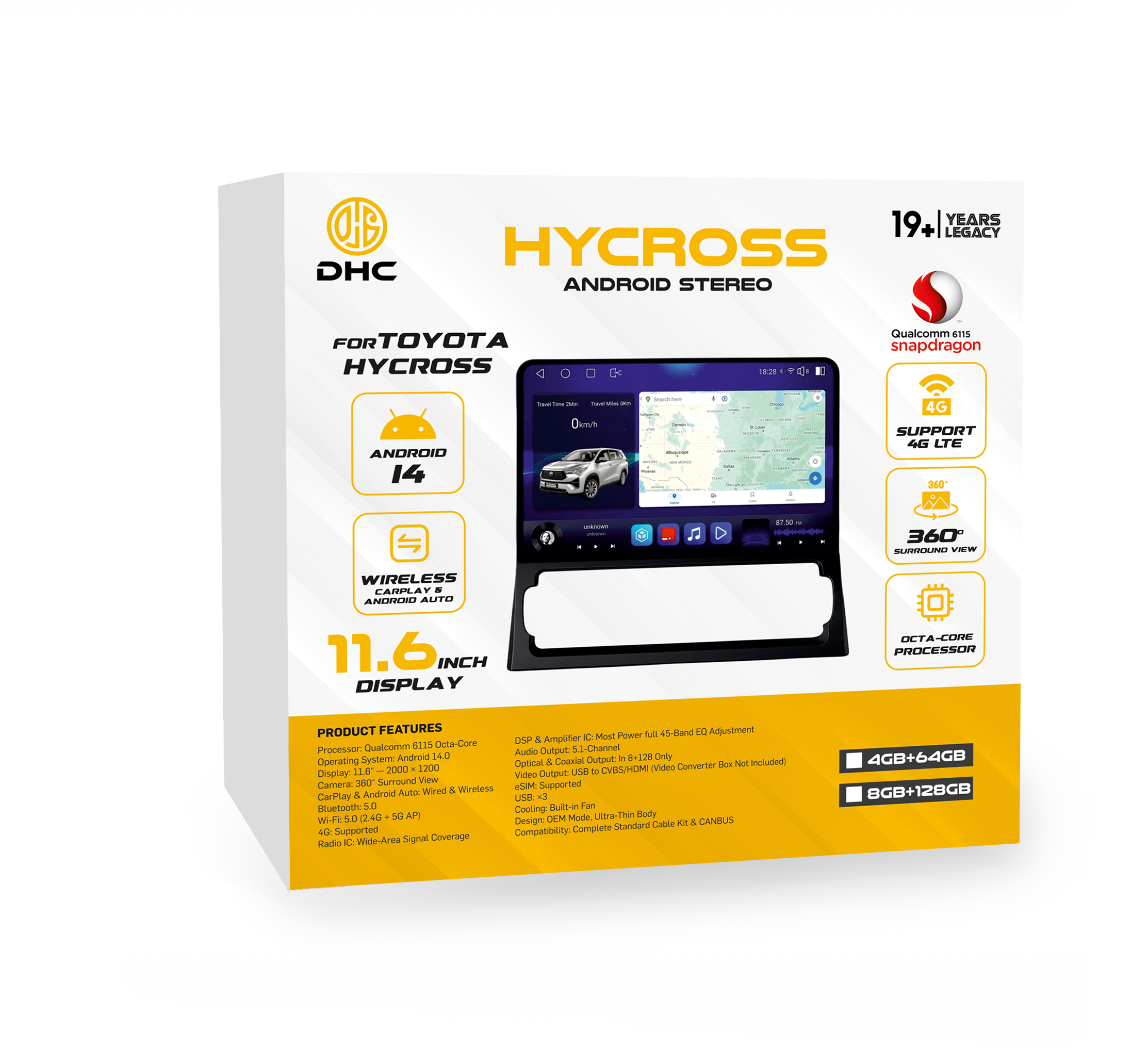 Hycross Android Stereo (4GB + 64GB Storage)